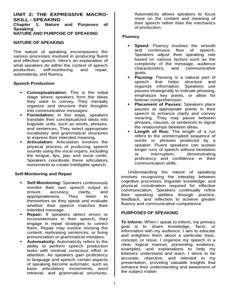 Understanding the Speaking Process | PDF | Larynx | Semantics