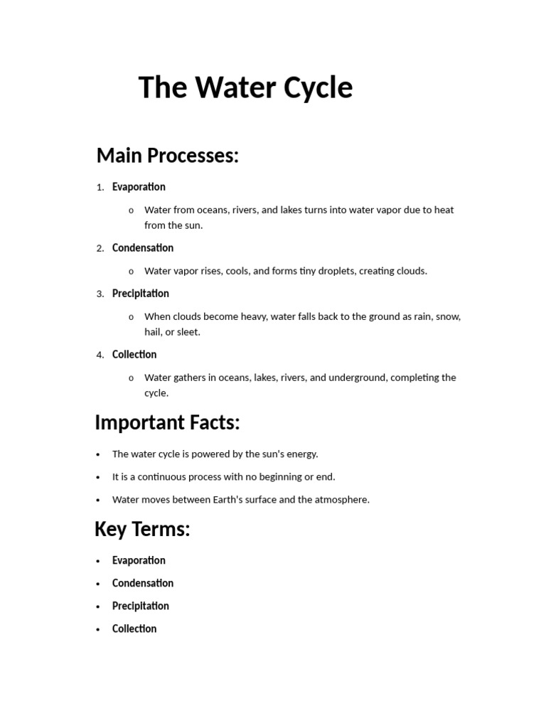 Understanding the Water Cycle Process | PDF