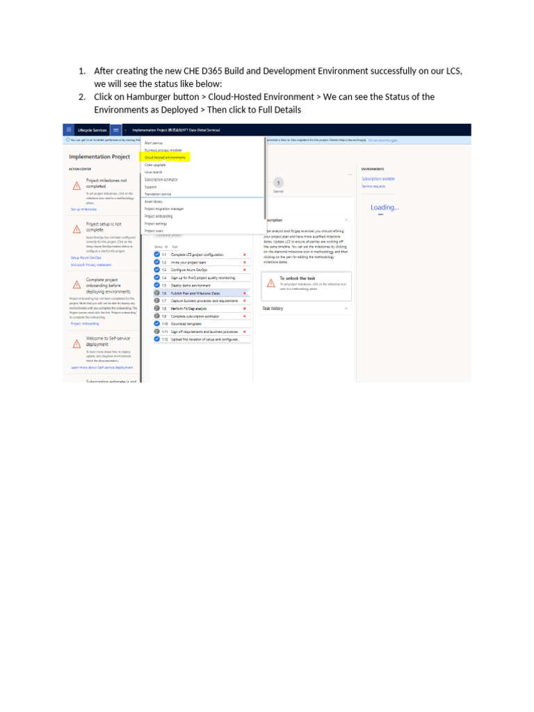 Monitoring CHE D365 Environments in LCS | PDF