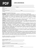 Carta Responsiva Para Firma de Padre o Tutor de Menores de 