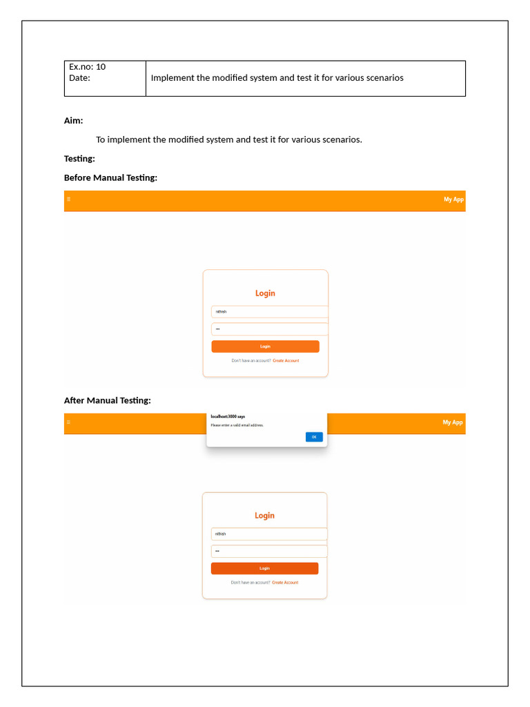 Testing a Modified System Implementation | PDF