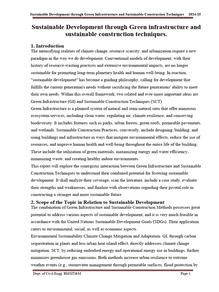 Green Infrastructure & Sustainable Construction | PDF | Green ...