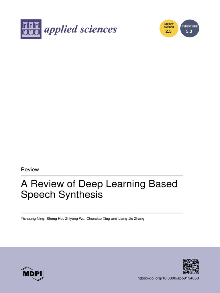 Deep Learning in Speech Synthesis Review | PDF | Speech Synthesis ...