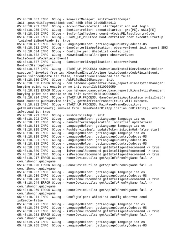 GameCenter Startup Log Analysis | PDF | Software | Computing