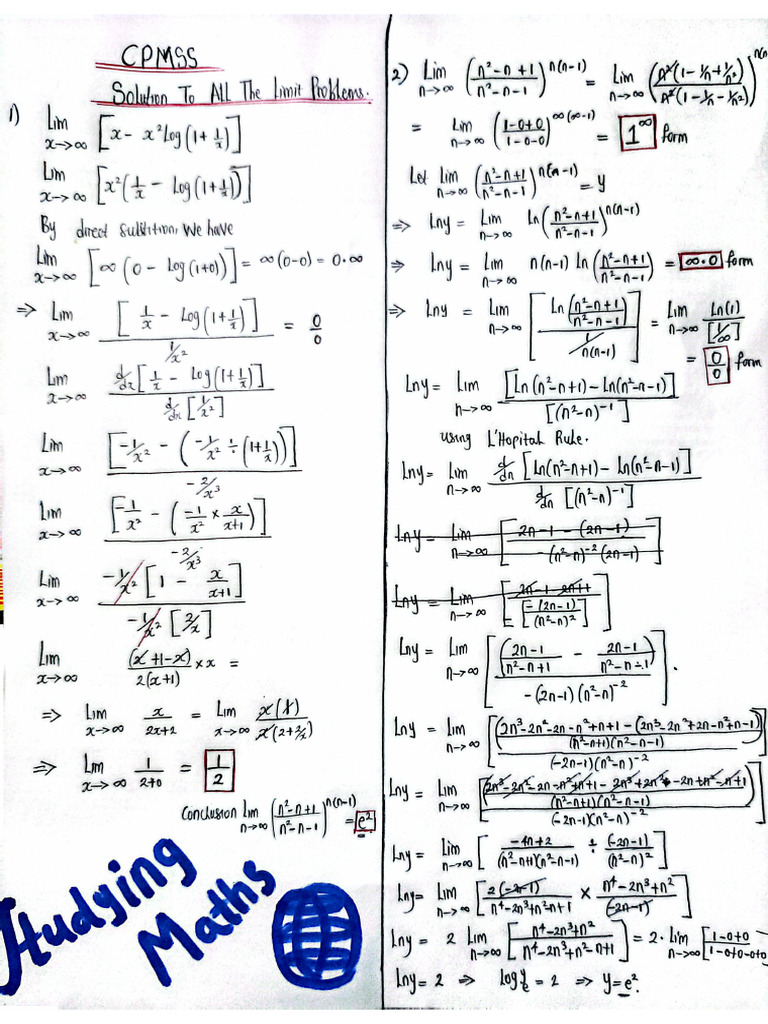 Solutions To Limit (Studying Maths) | PDF