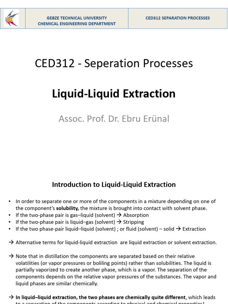 Liq Liq Extraction 06 05 | PDF | Phase (Matter) | Distillation