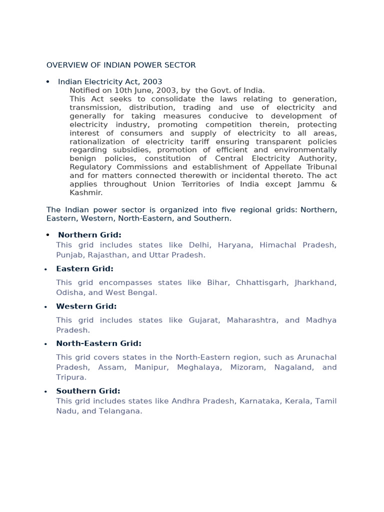 Overview of India's Power Sector | PDF | Electric Power | Power (Physics)