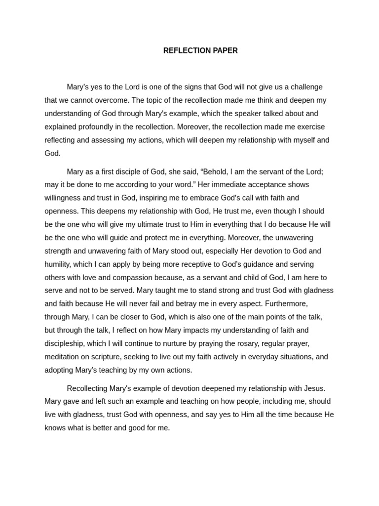 Reflecting on Mary's Example of Faith | PDF