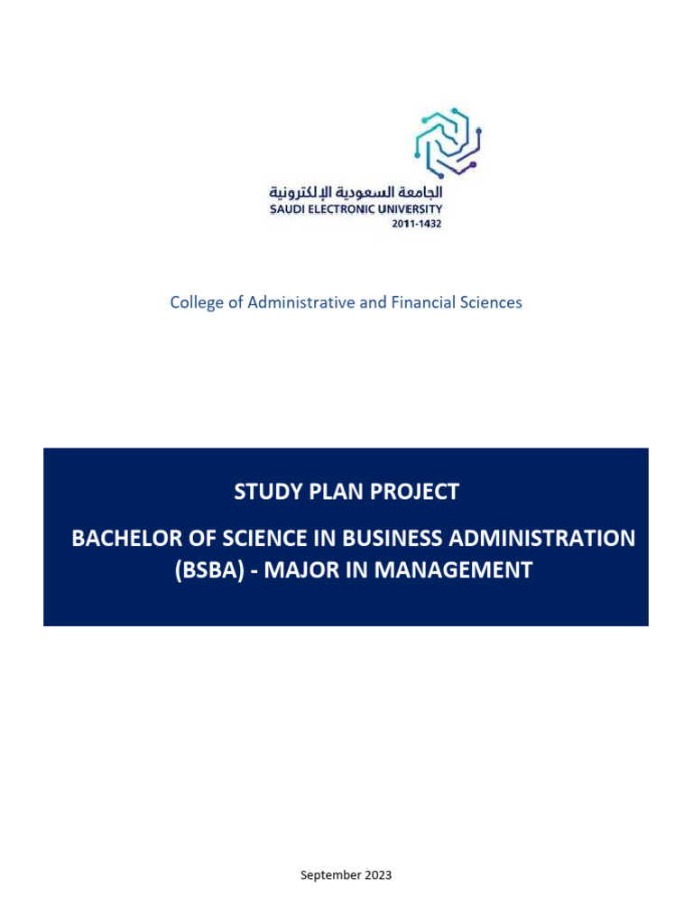 BSBA Management Study Plan Overview | PDF | Equations | University And ...