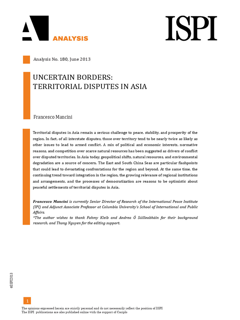Territorial Disputes in Asia Explained | PDF | China | World Politics