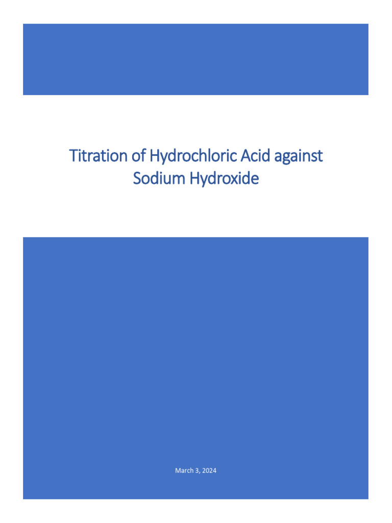 Titration of HCl with NaOH Analysis | PDF | Titration | Chemistry