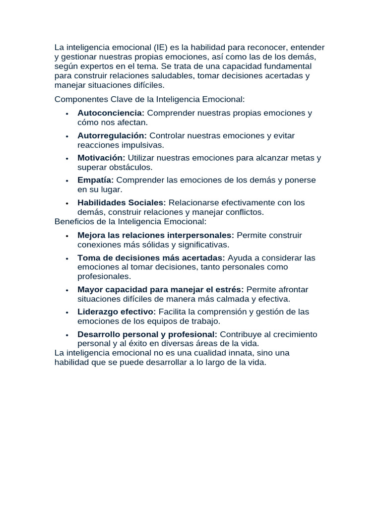 La Inteligencia Emocional | PDF