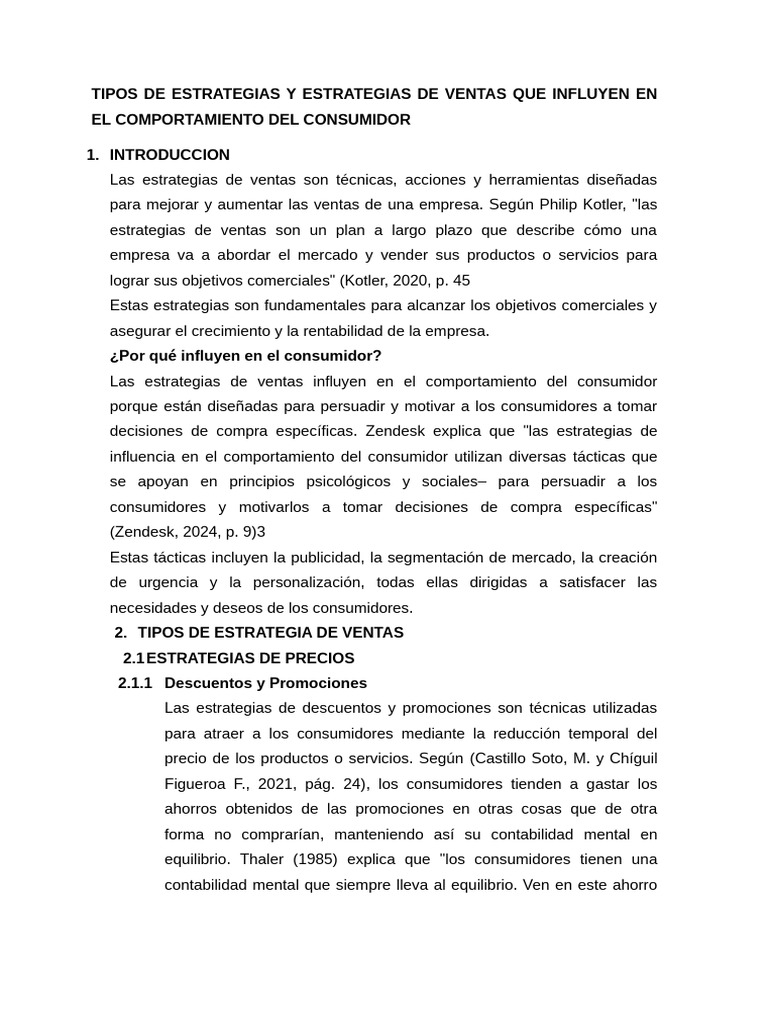Estrategias de Ventas y Comportamiento del Consumidor | PDF ...