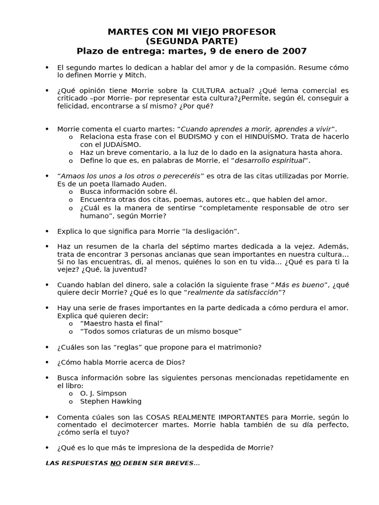 Martes Con Mi Viejo Profesor PDF