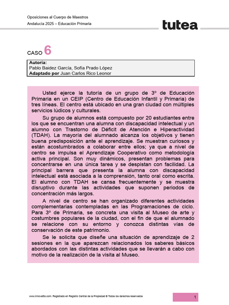 Rúbrica Oposiciones Secundaria Andalucía 2025 | PDF | Educación ...