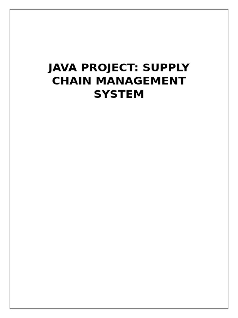 Java Supply Chain Management System | PDF | Supply Chain | Databases