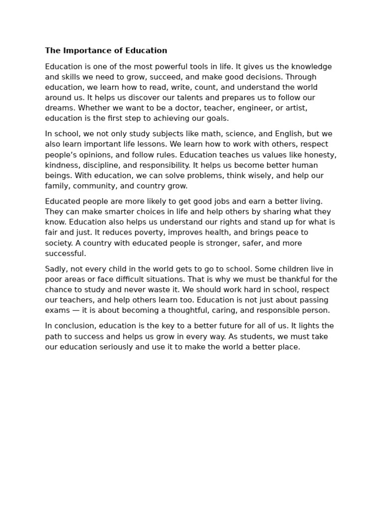 The Power and Impact of Education | PDF