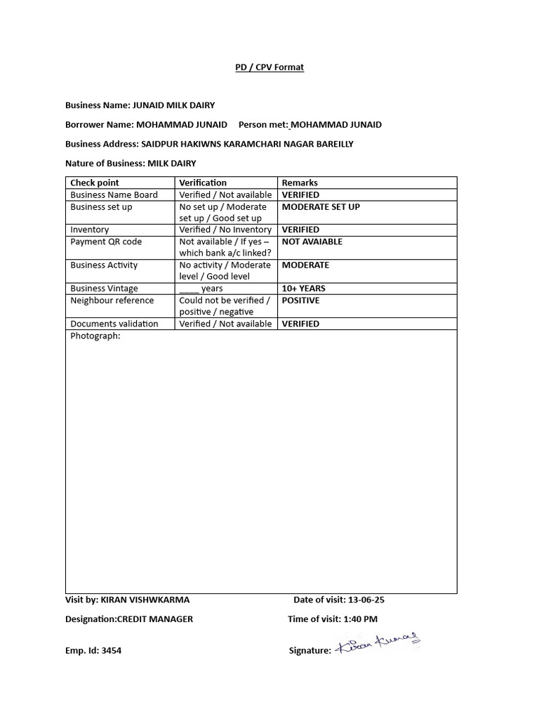 CPV Format Junaid | PDF