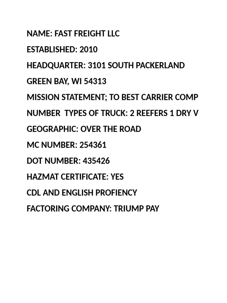 Complete Carrier Profile | PDF