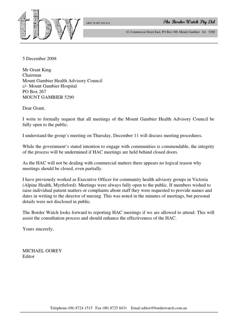 Open HAC Meetings to Public | PDF