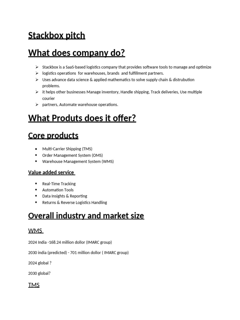 Stackbox: SaaS Logistics Solutions | PDF | Logistics | Warehouse