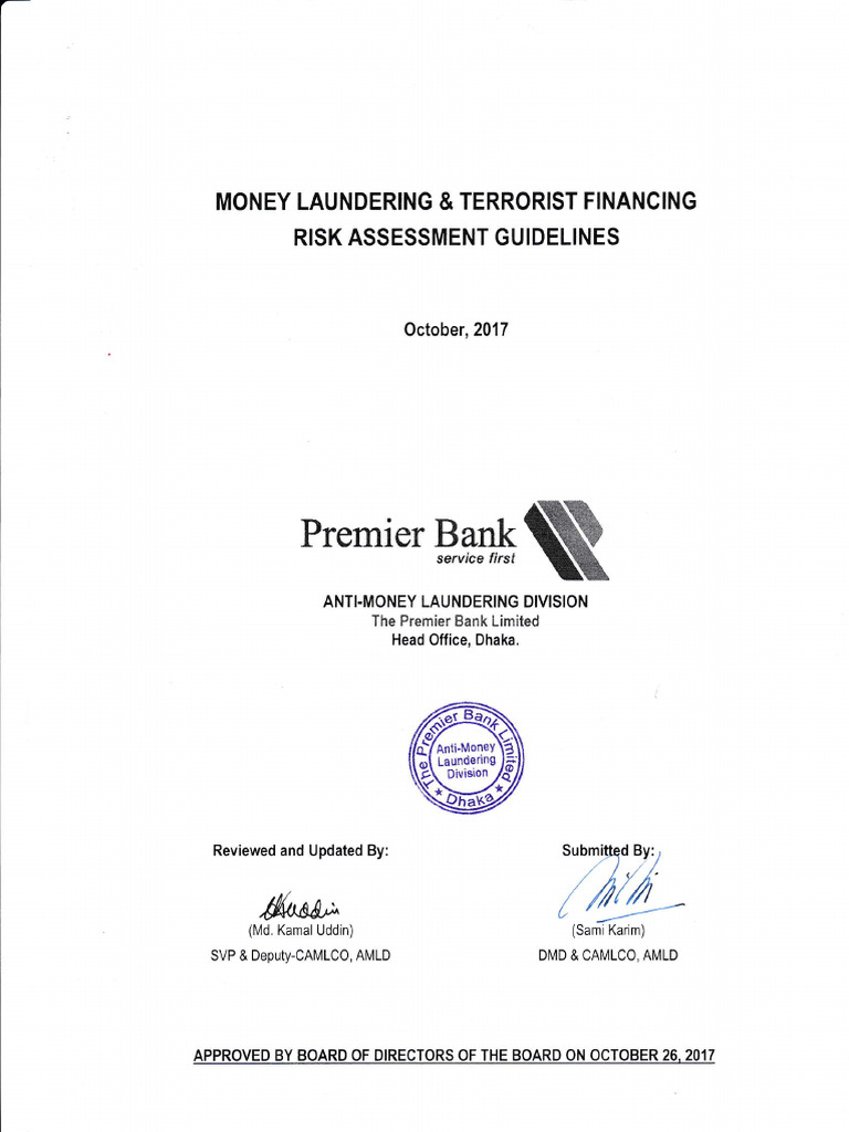 ML TF Risk Assessment Guidelines | PDF | Money | Economies