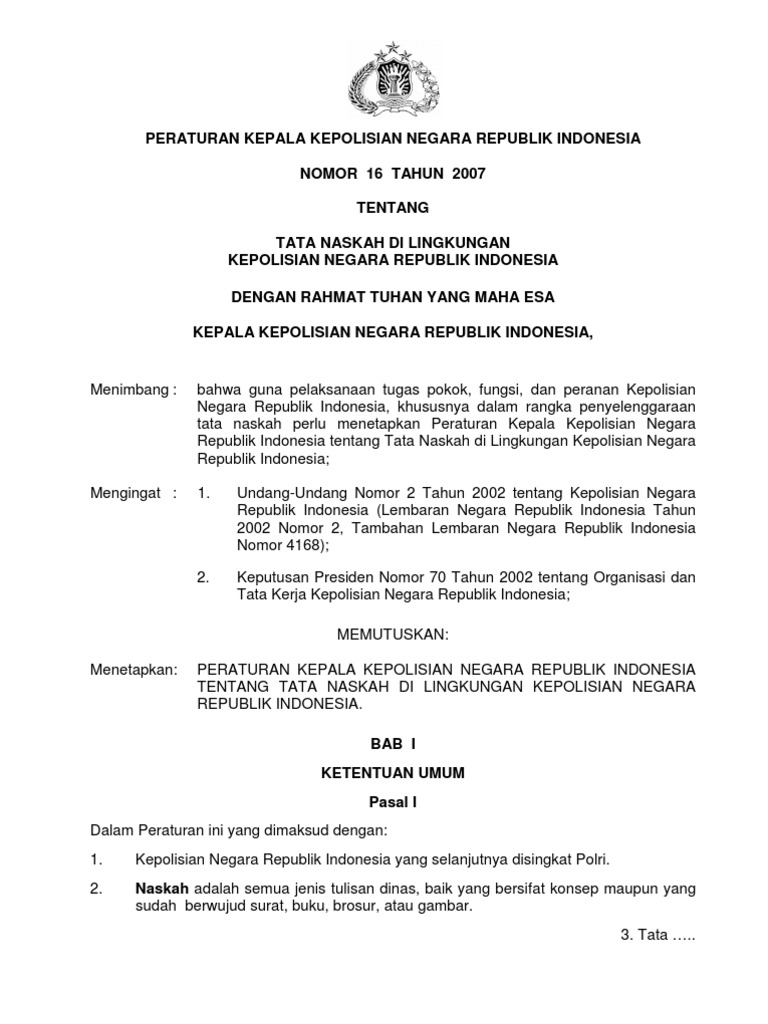 Contoh Surat Nota Dinas Polri