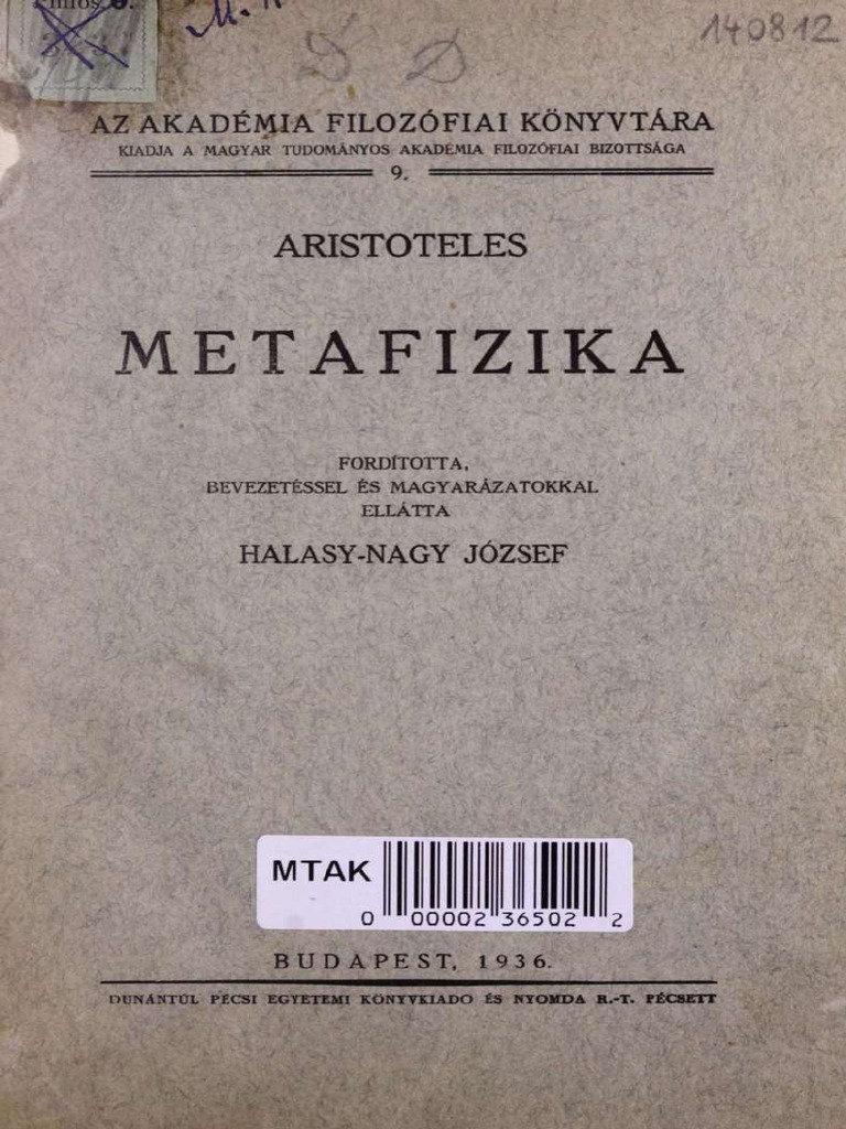 Arisztotelész - Metafizika | PDF