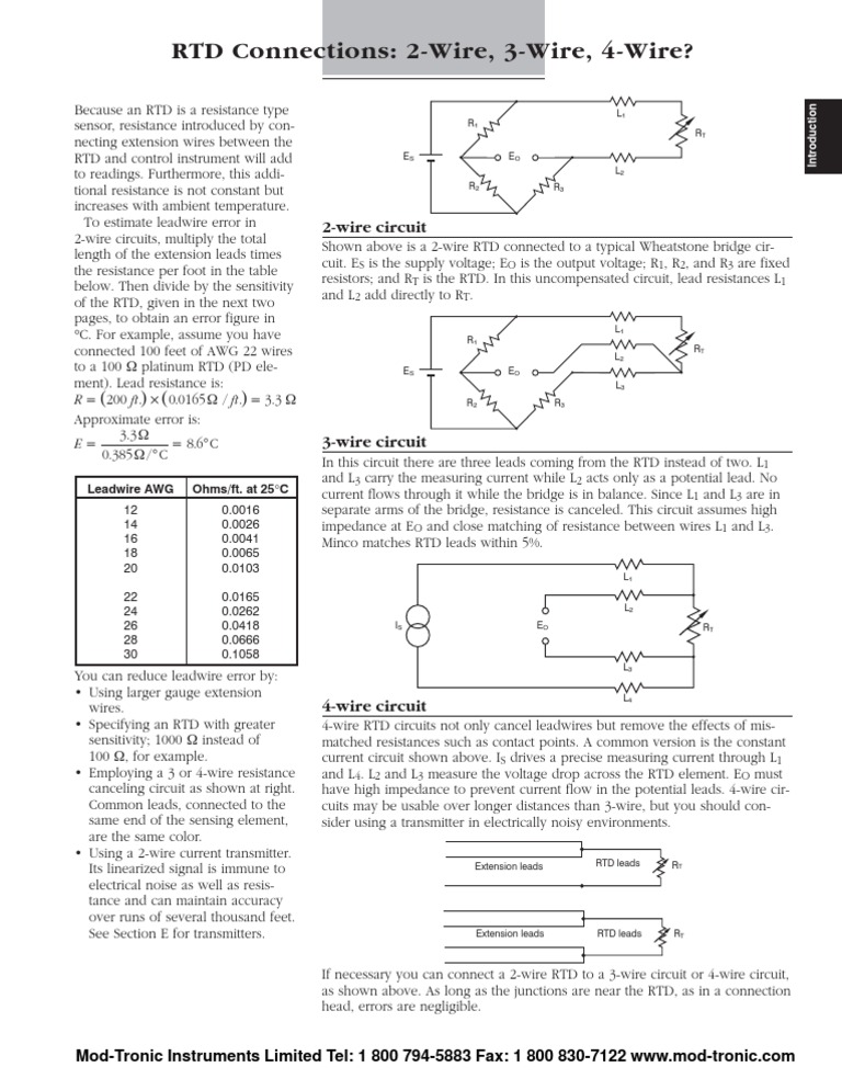 RTD Section's Wring Diagram | PDF | Electrical Resistance And ...