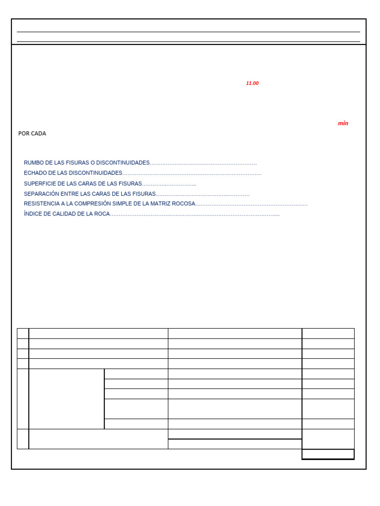 2 Formato Ejemplo RMR Bieniawski 03 Noviembre 2023 | PDF | Túnel