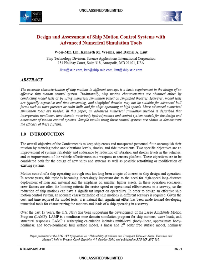 Advanced Ship Motion Control Systems | PDF | Fluid Dynamics | Ships