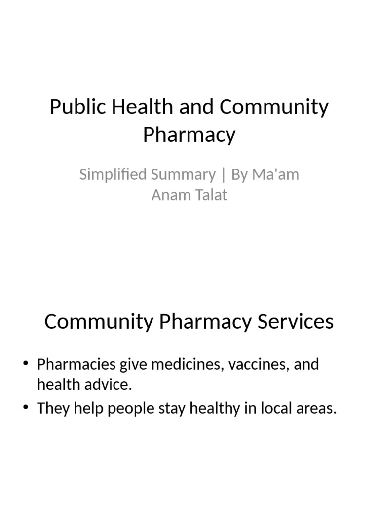 Public Health Community Pharmacy Simplified | PDF | Public Health ...