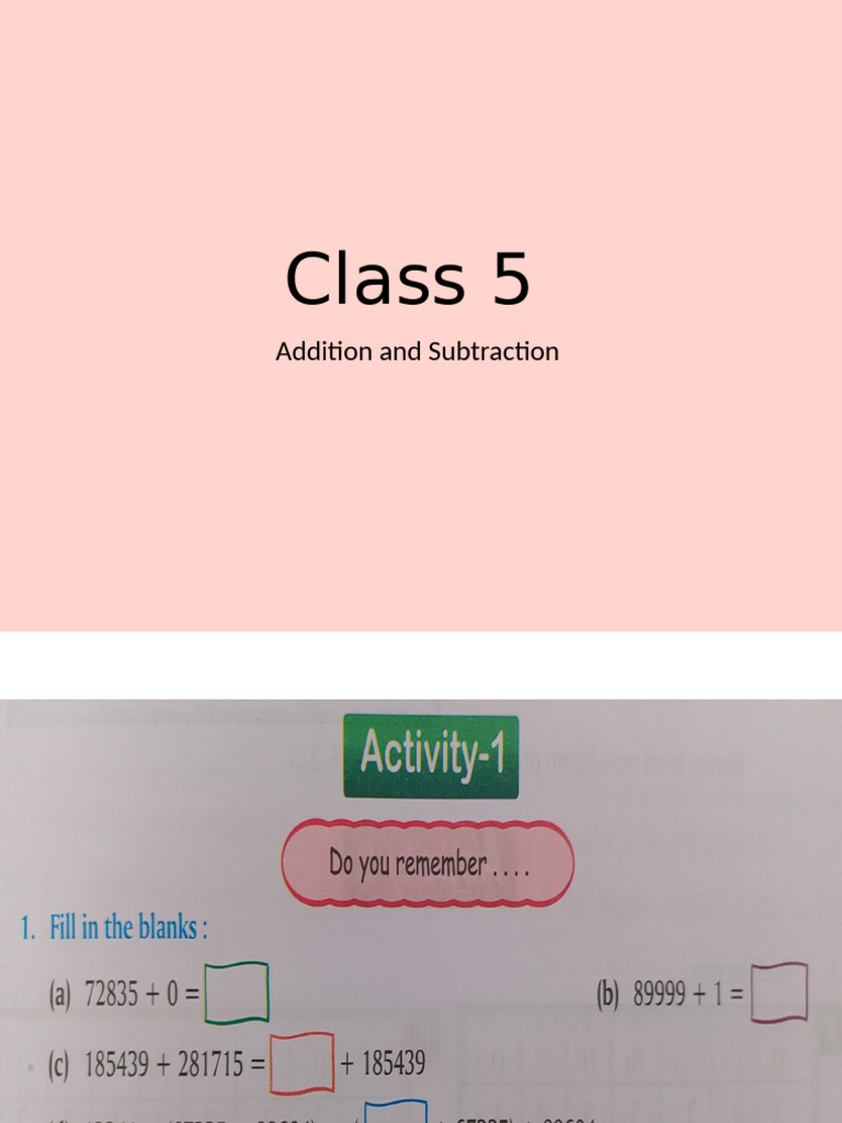 Class 5addition | PDF