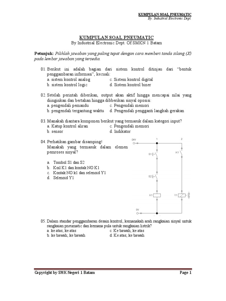 Contoh Soal Pilihan Ganda Elektro Pneumatik Dan Jawabannya Dunia Sosial