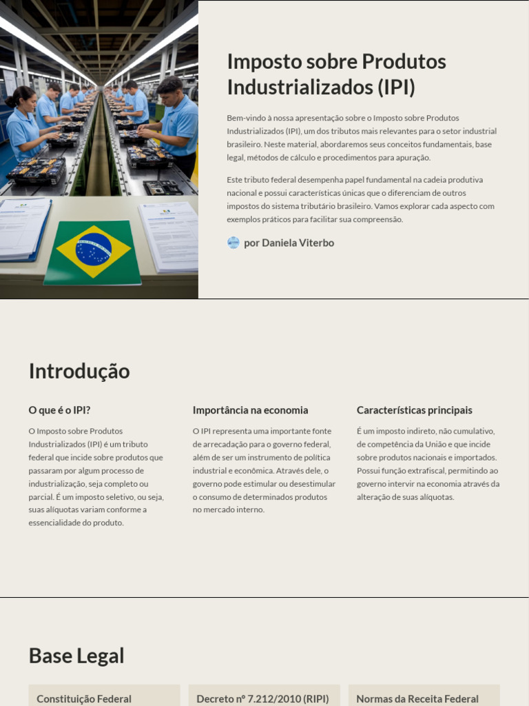 Guia Completo sobre o IPI no Brasil | PDF | Impostos | Crédito