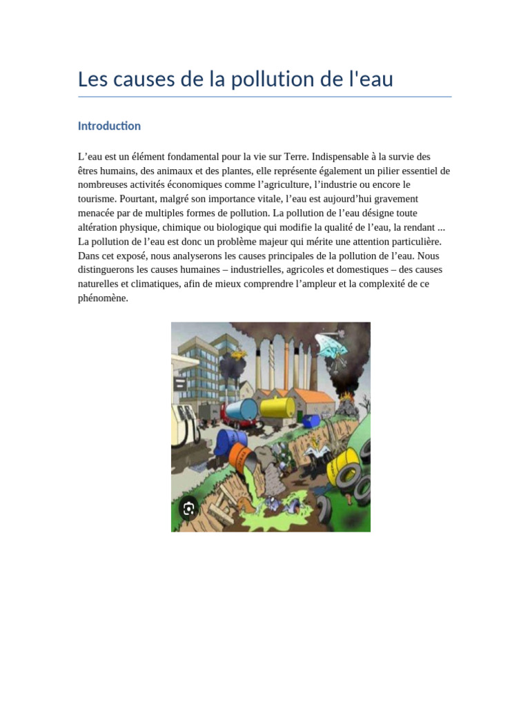 Causes de la pollution de l'eau | PDF | Pollution de l'eau | la pollution