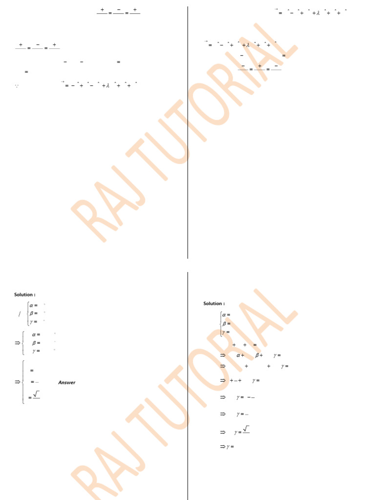 Vector and Cartesian Equations of Lines | PDF | Mathematical Physics ...