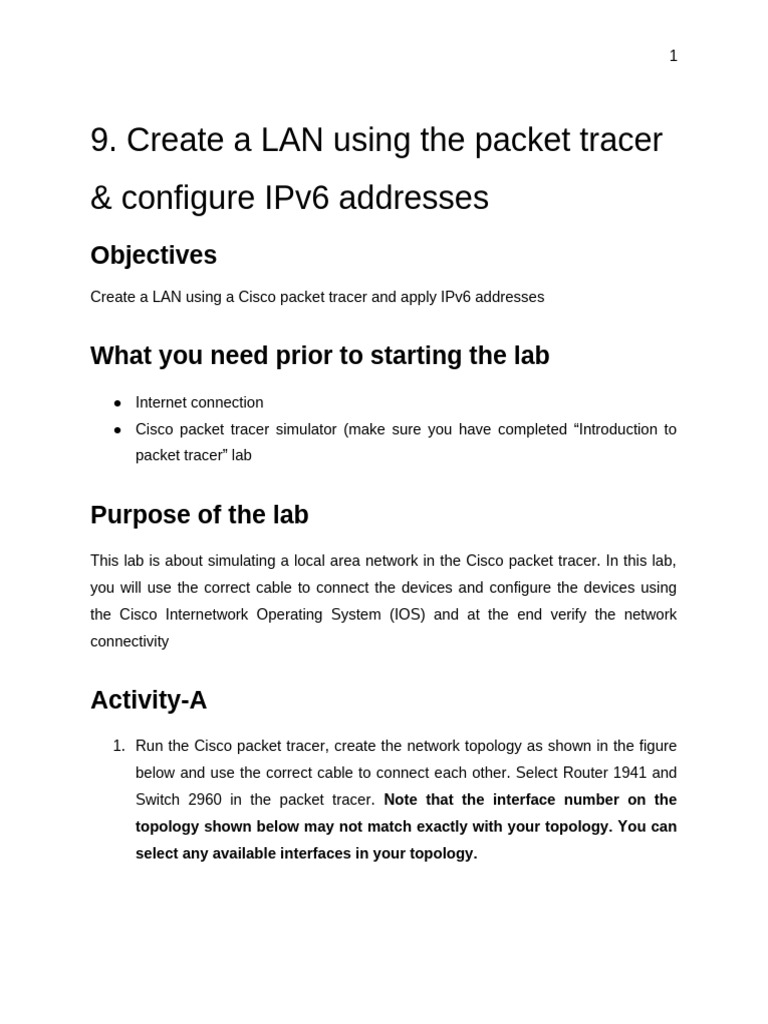 Configure IPv6 in Cisco Packet Tracer | PDF | I Pv6 | Computer Network