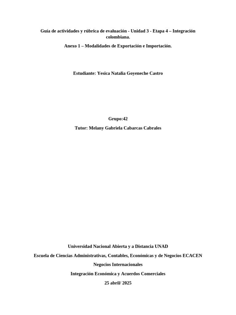 Exportación E Importación Pdf Colombia Exportaciones