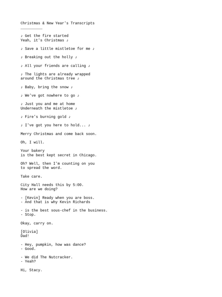 Christmas & New Year's Transcripts | PDF | Santa Claus