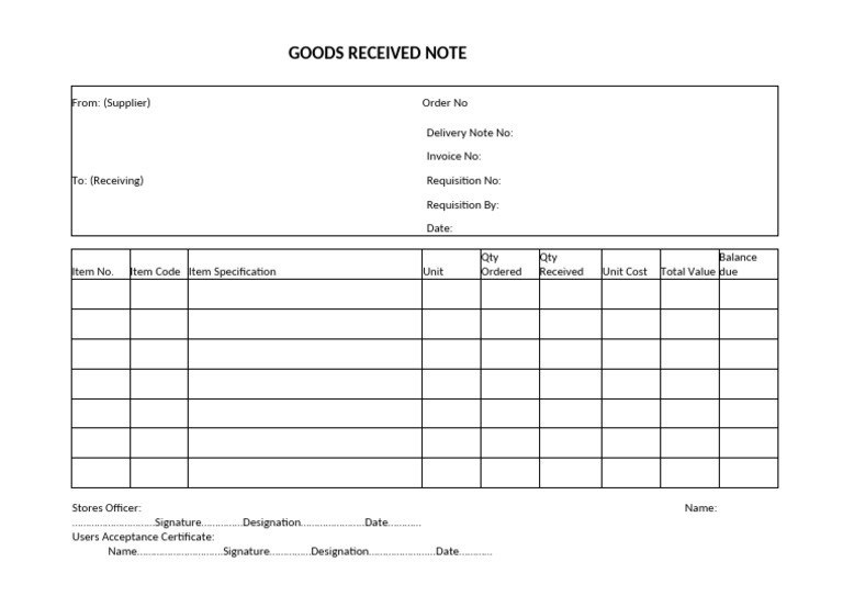 LOG-2-6-WAREHOUSE-Goods Received Note-3 | PDF