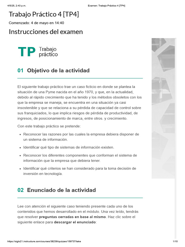 Mejora de Sistemas en PYMEs: TP4 | PDF | Software | Business
