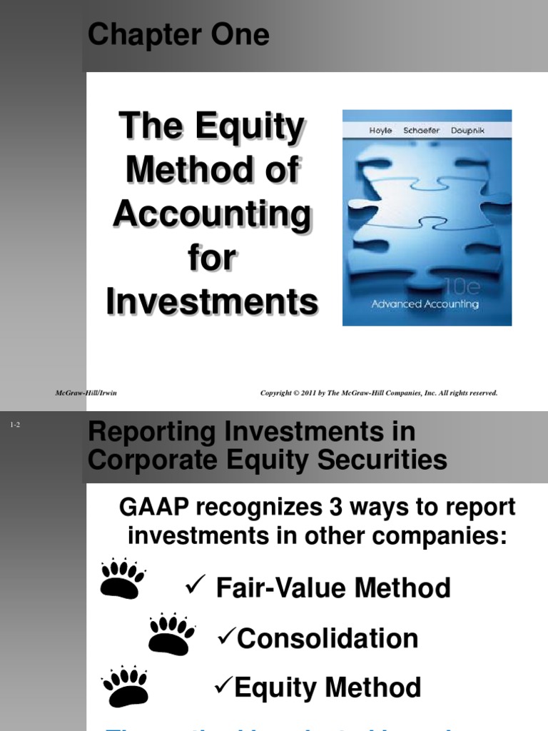Chap 1 the equity method of accounting for investment Securities