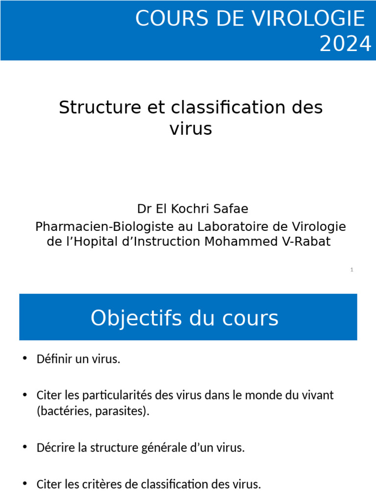 Structure et Classification des Virus | PDF | Virus | Cellule (Biologie)