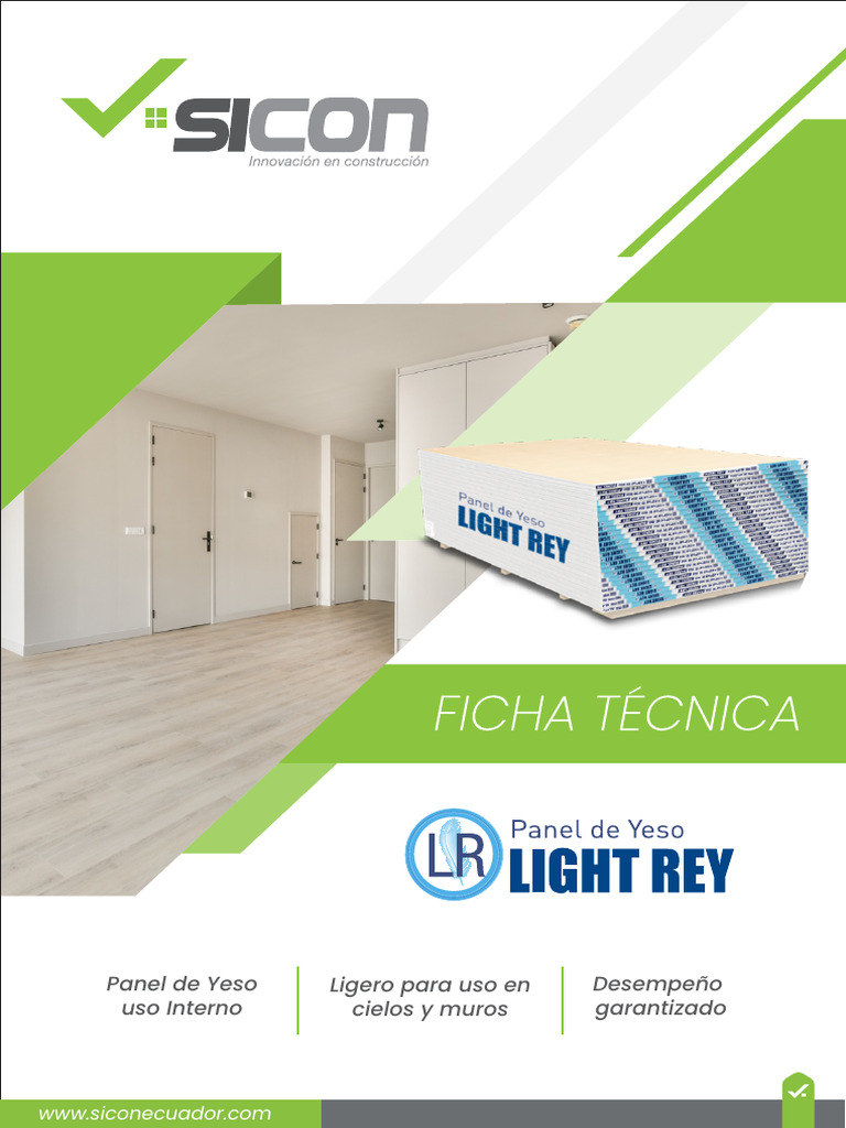 Panel de Yeso Ligero Light Rey® | PDF | Yeso | Papel