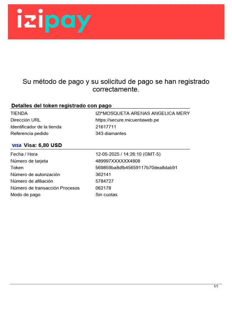 Confirmación de Pago y Detalles de Transacción | PDF