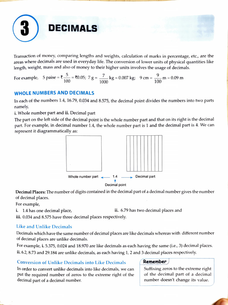 Understanding Decimals and Their Operations | PDF | Division ...