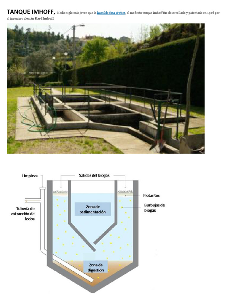 Diseño y cálculo del tanque Imhoff | PDF | Biodegradación | Digestión ...