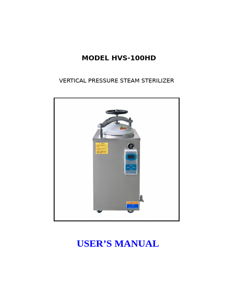 HVS-100HD Steam Sterilizer Manual | PDF | Electromagnetic Compatibility ...