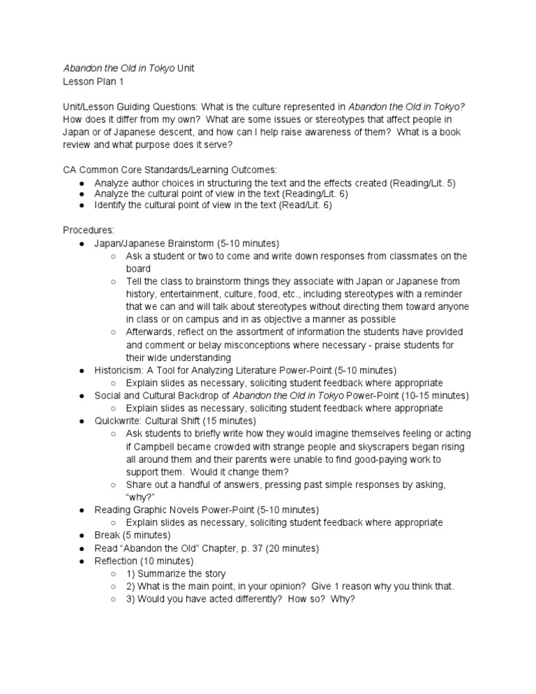 Abandon The Old Lesson Plan 1 | PDF
